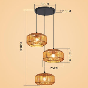 Lampada a sospensione ZMH vintage a 3 luci E27 (lampadina non inclusa)