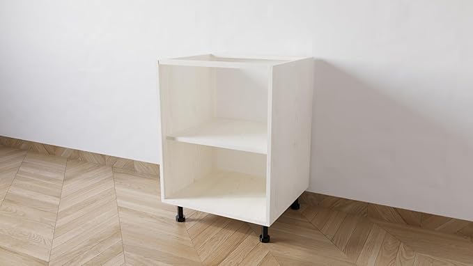 Mobile Base 60 Compreso Di Anta, H 72 Cm L 60 Cm P 55,5 Cm, Spedizione In Kit Larice Bianco