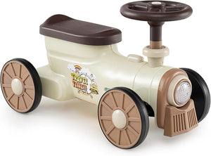 Auto a Spinta per Bambini, macchina cavalcabile con Suono e Spazio di Archiviazione, Auto Scorrevole a Piedi con Volante per Bambini 19-36 Mesi (Beige)