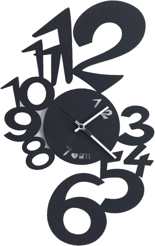 Orologio da Parete Lupin Design Moderno Nero - Made in Italy, Acciaio, Ø 50 cm, Stile Minimal per Soggiorno, Cucina, Ufficio - Arti e Mestieri