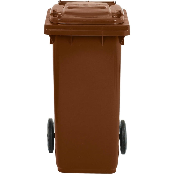 BIDONE RACCOLTA DIFFERENZIATA CARRELLATO 240LT + PEDALE + ANELLO + ASTE MARRONE MOBIL PLASTIC