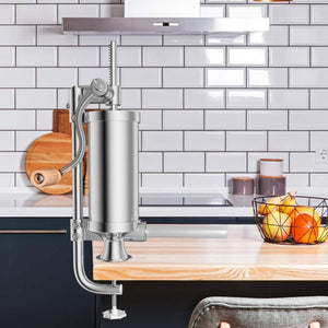 2,5 KG Insaccatrice per Salsiccia, Macchina per la Produzione di Salsicce, Insaccatrice Manuale per Uso Domestico, Salsicce Siringa con 4 Tubi di Riempimento