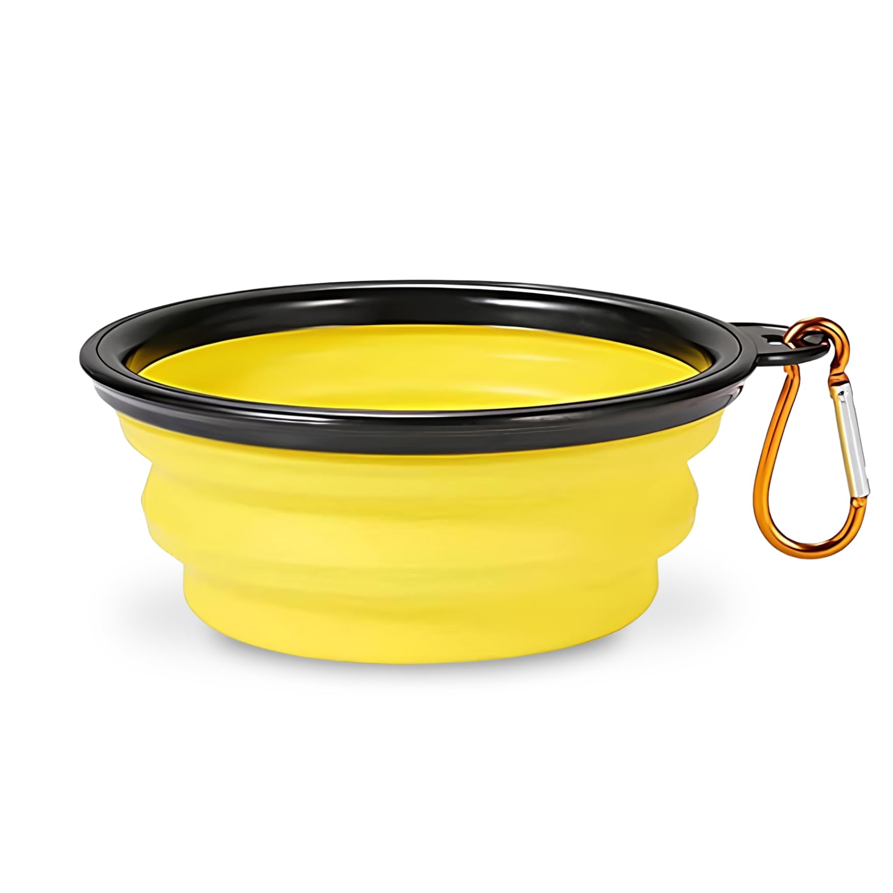 Ciotole per Cani da Viaggio 450 ml, Ciotola Pieghevole per Cani Acqua e Crocchette, Realizzata in Silicone Ciotola Portatile per Cani e Gatti (Giallo)