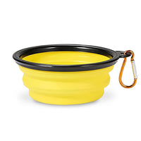 Ciotole per Cani da Viaggio 450 ml, Ciotola Pieghevole per Cani Acqua e Crocchette, Realizzata in Silicone Ciotola Portatile per Cani e Gatti (Giallo)
