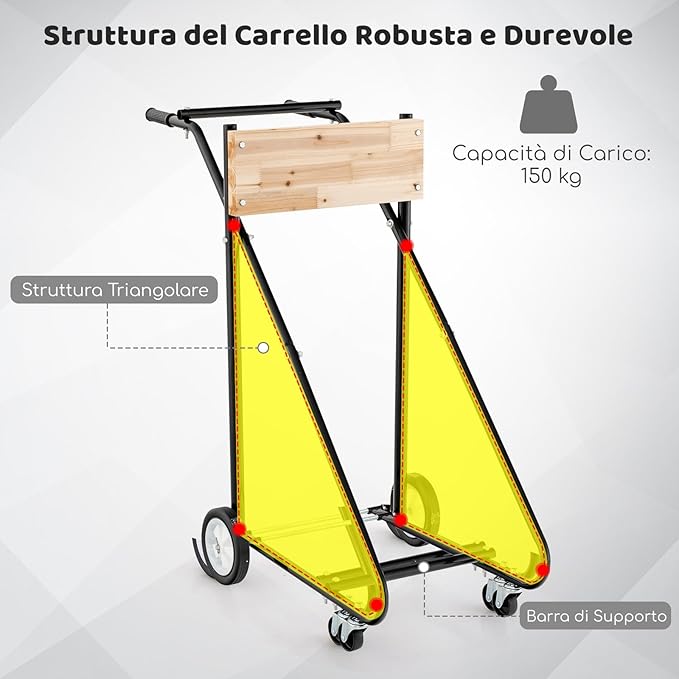 Carrello per Motore Fuoribordo, Supporto per Motore Fuoribordo con Ruote, Capacità di 150 kg, Resistente e Robusto, per Riparazioni, Manutenzione e Trasporto