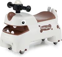 Macchina a Spinta per Bambini, Giocattolo Cavalcabile con Spazio Nascosto Luci Musica e Clacson, Macchina da Passeggio a Spinta con 4 Ruote, Regalo per Bambini 18+ Mesi (Bianco)