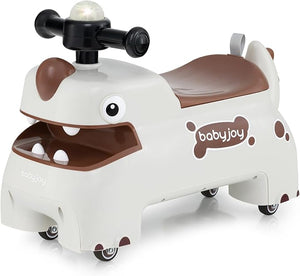 Macchina a Spinta per Bambini, Giocattolo Cavalcabile con Spazio Nascosto Luci Musica e Clacson, Macchina da Passeggio a Spinta con 4 Ruote, Regalo per Bambini 18+ Mesi (Bianco)