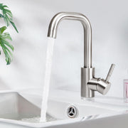 ZMH Rubinetto da Lavabo Acciaio Inossidabile Giro 360° Acqua Calda Fredda Alta Pressione Silenzioso