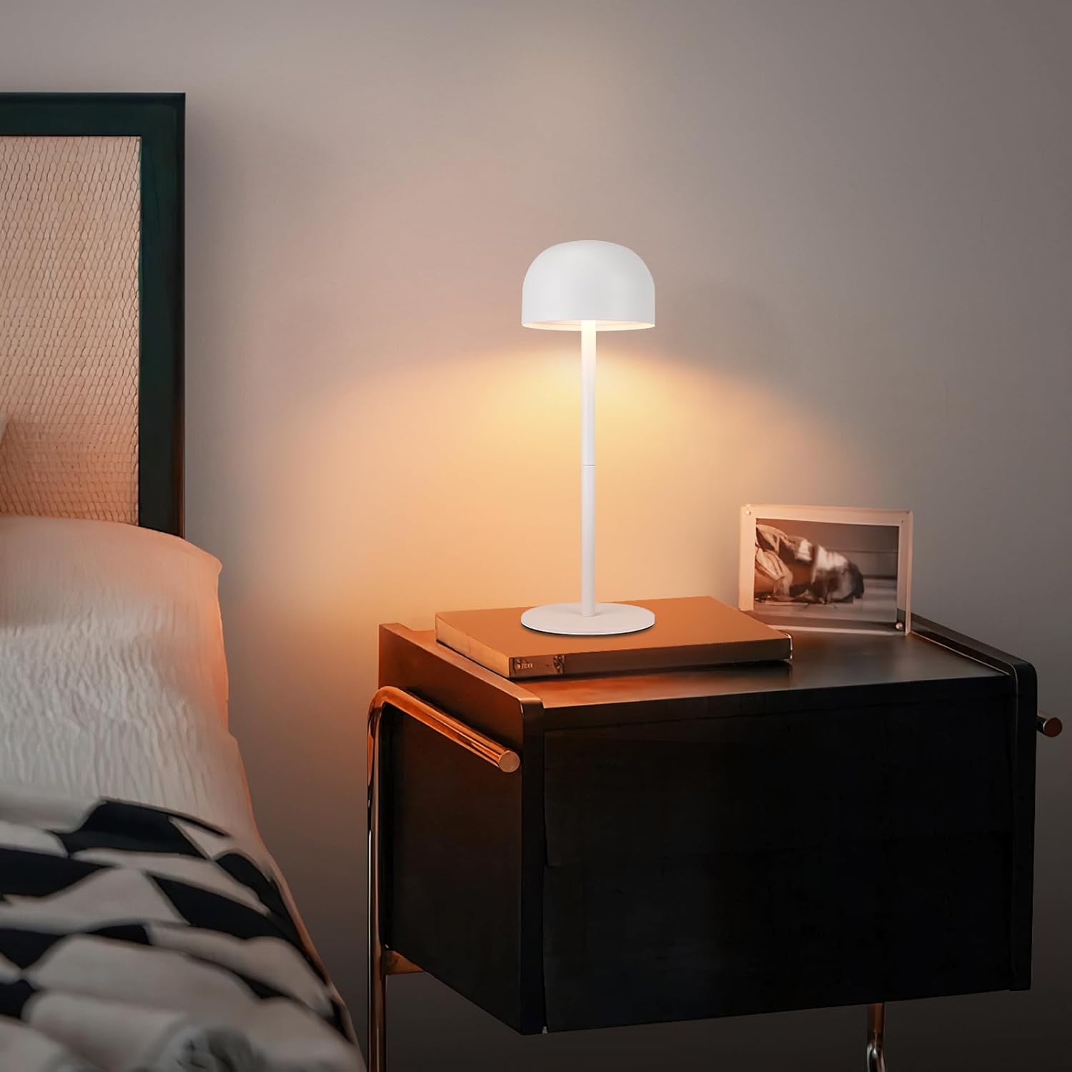 ZMH Lampada da tavolo LED wireless dimmerabile 3 temperature colore per camera letto soggiorno