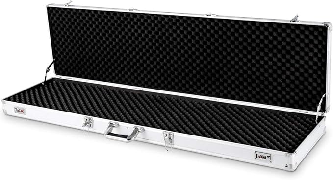 Custodia Dura in Alluminio per Fucili Valigetta Pistola con Serratura, 134 x 35 x 12 cm