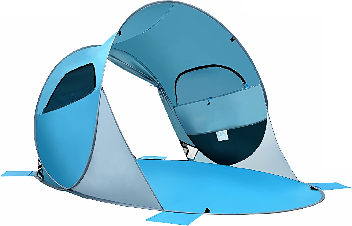 Tenda da Spiaggia per 3-4 Persone,Tenda Pop Up Portatile con Protezione Solare, con 2 Finestre a Rete, per Attivita all’Esterno