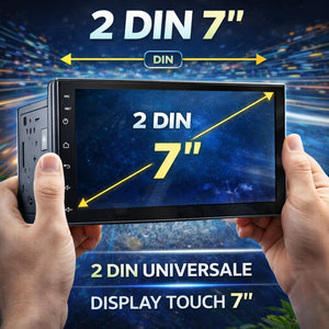 Autoradio 2 DIN 7" Touchscreen HD, Apple CarPlay e Android Auto Wireless, Bluetooth, Controllo Volante, Universale con Telecamera Retromarcia Inclusa