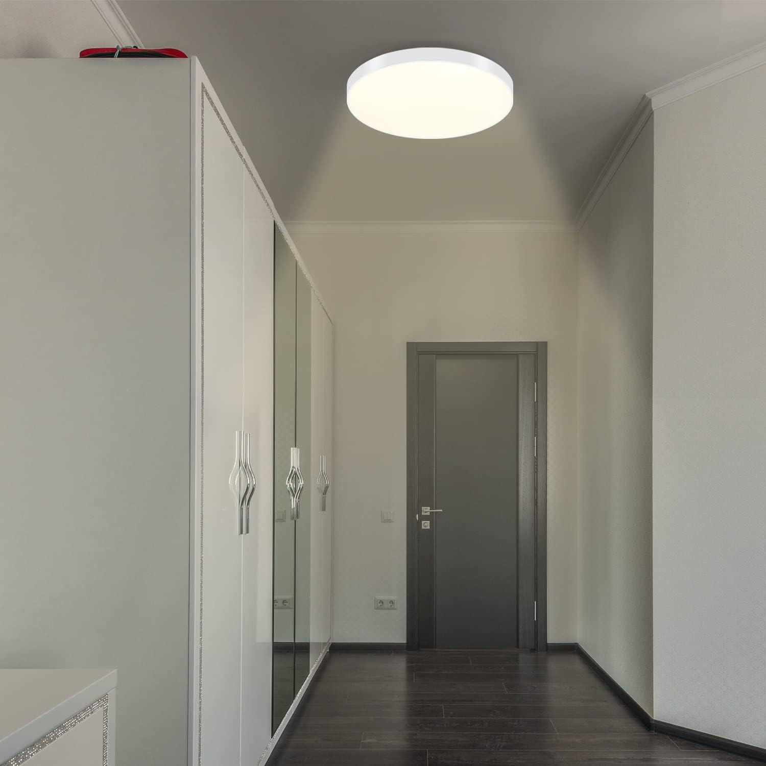 ZMH Lampada da soffitto plafoniera LED 12W bianco caldo IP44 21cm moderna per cucina