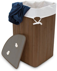 Cesto portabiancheria pieghevole pieghevole con borsa triangolare 65 cm bambù marrone 13_0001902_6