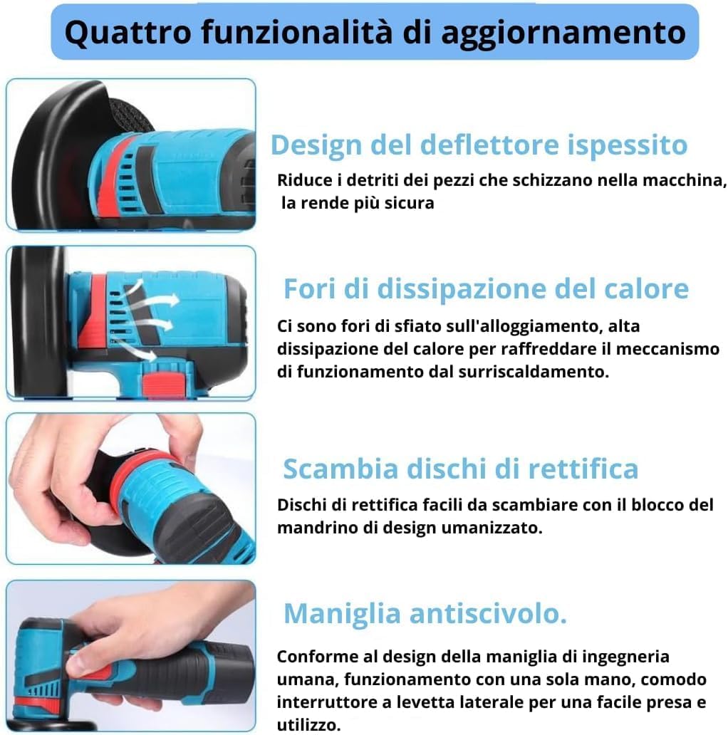 Trapano Avvitatore a Batteria, Mini Smerigliatrice Angolare Taglierina Elettrica
