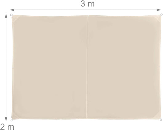 Vela ombreggiante rettangolare 2 x 3 m beige 13_0002930