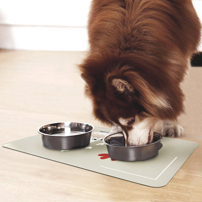 Tappeto Sottociotola Tovaglietta 50x70 cm Pvc Impermeabile Antisfilo Antiscivolo Cane Gatto Dis.E