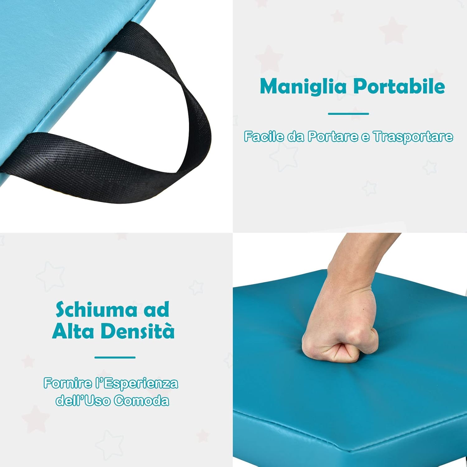 6 Cuscini Esagonali per Bambini con Maniglie, Imbottitura in Schiuma di 5 cm, Sedili Portatili e Flessibili per Asilo Nido, 38 x 34 cm (Morandi)