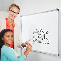 Lavagna Magnetica Bianca, Lavagna Cancellabile con Cornice in Alluminio per Scuola Casa Ufficio, Vari Dimensioni Disponibili (90 x 60 cm)