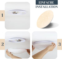 ZMH Lampada da soffitto LED design cielo stellato 12W 25 cm per camera letto