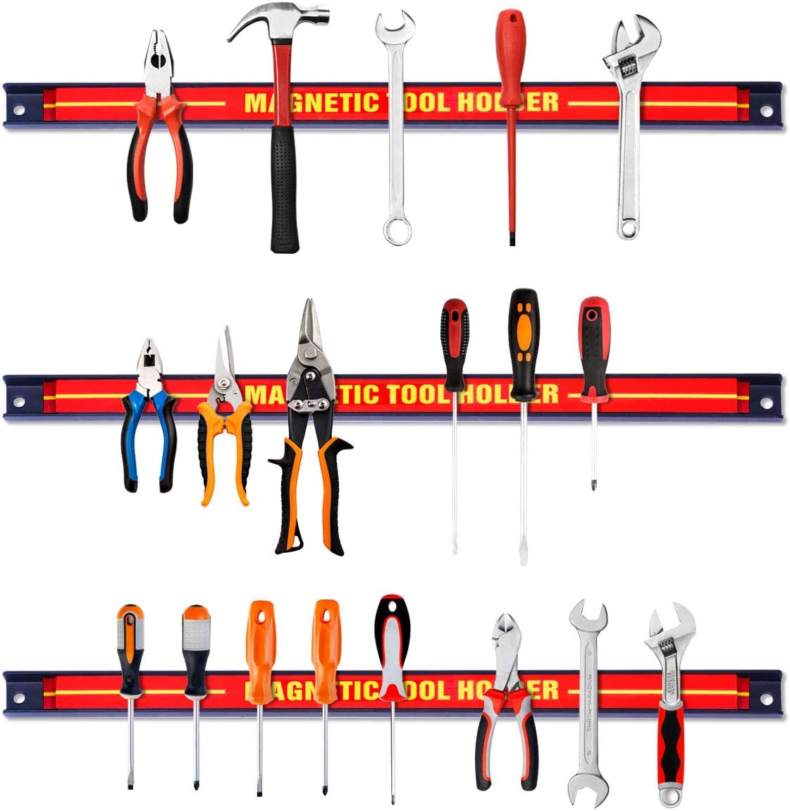 Portautensili Magnetico Composto da 3/6 Pezzi per Chiave Coltelli Cacciaviti,Capacit¨¤ Carico10 kg (6)