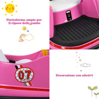 Veicolo Elettrico Macchina Elettrica Design Autoscontro per Bambini, Girevole a 360°, con Luci e Musica, con Telecomando, per Bambini 2-5 Anni (Rosa)