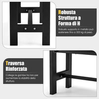 Panchina da Esterno con Sedile HDPE, Panca da Giardino con Telaio in Metallo Verniciato a Polvere, Panchina da Giardino, Parco e Balcone, Portata 300 kg, 120 x 36 x 40,5 cm (Black)