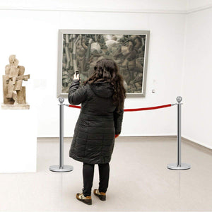 4 x Colonnine Segnapercorso Transenna Eliminacode Separacode, Paletti di Delimitazione per Hotel Ristorante Cinema