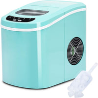 Macchina del Ghiaccio Portatile 12kg/24h, Macchina del Ghiaccio Cubetti con Cucchiaio Porzionatore e Cesto, 9 Cubetti di Ghiaccio in 6-13 Minuti (Verde)