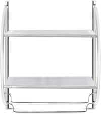 Porta Asciugamani da Parete Porta Salviette a 2 Ripiani per Bagno in Acciaio Inossidabile