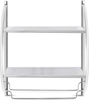 Porta Asciugamani da Parete Porta Salviette a 2 Ripiani per Bagno in Acciaio Inossidabile