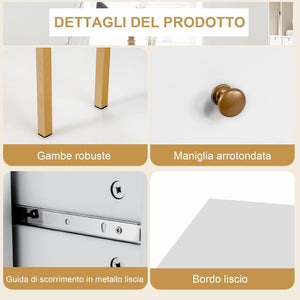 Scrivania Angolare per Computer in Legno, Scrivania Porta PC con 2 Cassetti e Ripiani, Scrivania Salvaspazio e Moderna per Casa e Ufficio, 70,5 x 70,5 x 75 cm (Bianco)