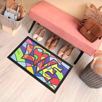 Zerbino Gomma Dipinto Artistico Jack Ottanio Pop Art 40x70 cm Antiscivolo I Love The Love (F)