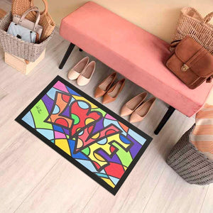 Zerbino Gomma Dipinto Artistico Jack Ottanio Pop Art 40x70 cm Antiscivolo I Love The Love (F)