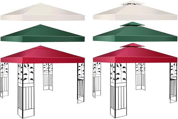 Copertura per Gazebo, Tetto Ricambio per Gazebo, Tetto del Padiglione 3x3 m (Vino rosso)