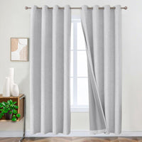 Tenda 100% Oscurante Porta Finestra 1 Pannello 140x280 Cm Isolante Termica Coprente Grigio Chiaro