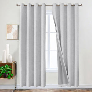 Tenda 100% Oscurante Porta Finestra 1 Pannello 140x280 Cm Isolante Termica Coprente Grigio Chiaro