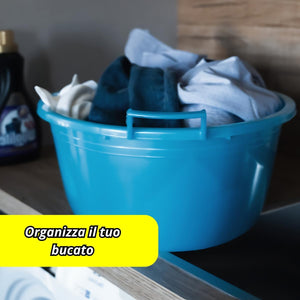Bacinella Bucato in Plastica Rigida Ovale 40 lt Ø 65cm