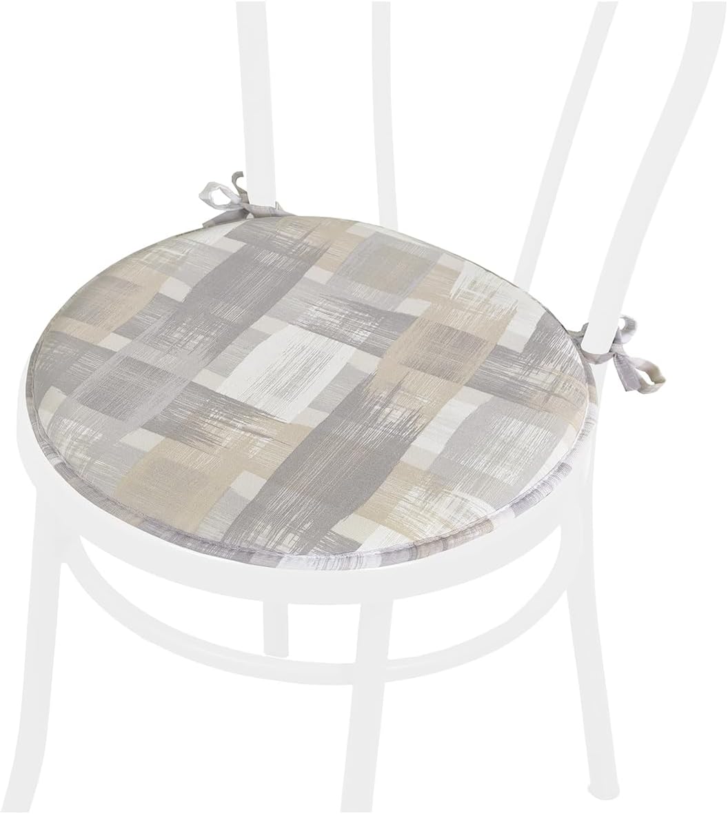 Set 4 Cuscini Sedia Rotondi Cotone Con Lacci Lavabili Morbidi Coprisedia Tondi Shabby Chic Moderni