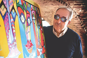 Zerbino Gomma Dipinto Artistico Jack Ottanio Pop Art 40x70 cm Antiscivolo Boston (A)