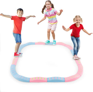 20 Pezzi di Travi Bilanciere, Blocchi Bilanciere per Bambini con Motivi Massaggiatori, Giochi per Pavimento del Percorso di Allenamento per Coordinazione ed Esercizio di Stabilità(Rosa)