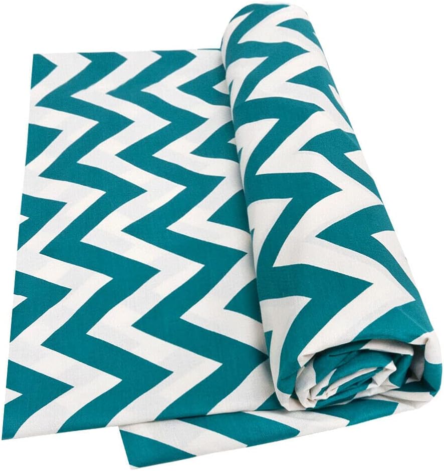 Telo Arredo Copritutto 170x280 cm Letto Poltrona Copridivano Cotone Cuoricini Verde Motivo Zig Zag