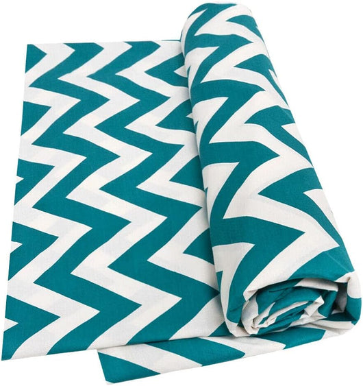 Telo Arredo Copritutto 270x280 cm Letto Poltrona Copridivano Cotone Cuoricini Verde Motivo Zig Zag