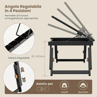 Vassoio per Laptop con Gambe Regolabili e Piano di Dissipazione Termica Inclinabile, Tavolino da Letto Pieghevole con Cassetto Portaoggetti per Leggere, Scrivere e Mangiare (Marrone)