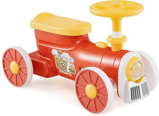 Auto a Spinta per Bambini, macchina cavalcabile con Suono e Spazio di Archiviazione, Auto Scorrevole a Piedi con Volante per Bambini 19-36 Mesi (Arancia)