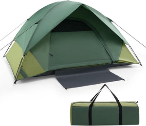 Tenda Impermeabile, Tenda Campeggio per 2 Personea, Tenda Cupola Ultraleggera Antivento, 4 Finestre a Rete, Tenda Zaino in Spalla Facile da Installare,Ideale per Campeggio, Verde