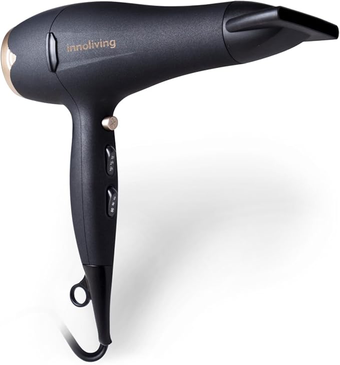 Innoliving INN-619 Asciugacapelli Professionale 2200W Effetto Gommato Soft Touch, Potente Asciugatura per Capelli Perfetti