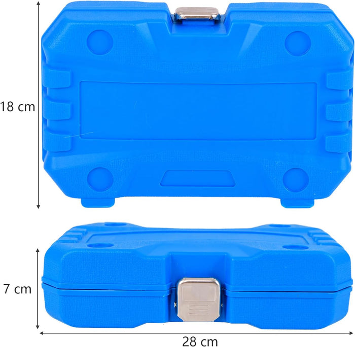 Set di Bussole per Pinze Freno da 16 Pezzi, Kit di Attrezzi per la Regolazione dei Freni con Chiave di Trasmissione da 1/2”, Compatibile con Vari Veicoli, 28 x 7 x 18 cm (Blu)