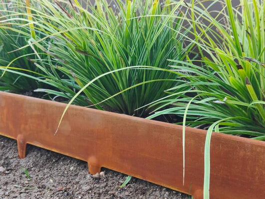 Bordura per Aiuola 1m x 160 mm, 10 pz Bordura per Giardino e Orto a Giunzione in Acciaio Cor-Ten, Bordo per Aiuole