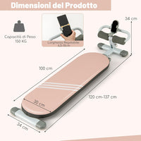 Panca per Addominali Multifunzionale, Panca da Allenamento Pieghevole con 3 Angoli Regolabili e Lunghezza Regolabile, Attrezzatura Fitness per Palestra Domestica, Portata 150 kg